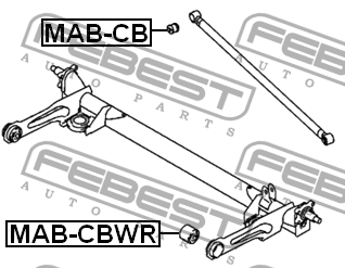 сайлентблок зад. попереч. тяги!\ Mitsubishi Galant/Lancer 87-92/Eclipse 91-94 MAB-CB FEBEST