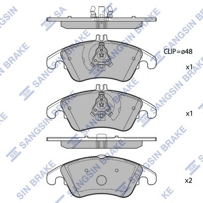 Колодки тормозные MERCEDES C (W204) передние (4шт.) SANGSIN SP2292 SANGSIN