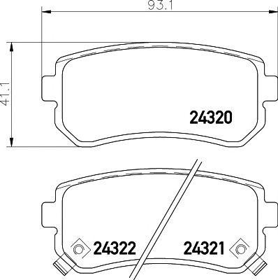 Колодки тормозные HYUNDAI Accent KIA Rio (05-) задние (4шт.) TEXTAR 2432001 TEXTAR