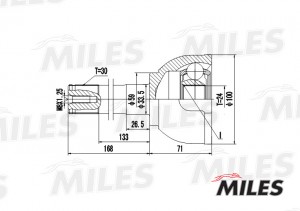 ШРУС наружный TOYOTA LAND CRUISER 4.2/4.5 98- (GKN 303318) GA20486 GA20486 MILES