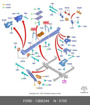 Стремянка FORD Transit (06-) рессоры задней (M14х155) OE 1388244 FORD