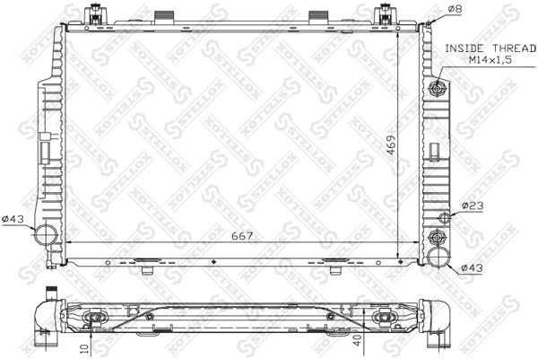 радиатор системы охлаждения АКПП\ MB W140 4.2i/5.0i 91-99 1025373SX 10-25373-SX STELLOX