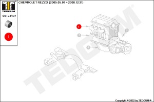 Вставка подушки крепления двигателя Прав резина CHEVROLET REZZO 1.6/2.0 03.05- 00123407 TEDGUM