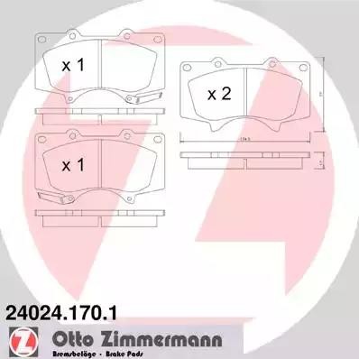колодки дисковые !перед. 134x77x17 \ Toyota Land Cruiser J12 4.0i/3.0D 03> 240241701 ZIMMERMANN