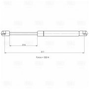Упор газовый (амортизатор) Ford Focus I (98-) универс. (крышки багажника) (GS 10 GS1006 TRIALLI