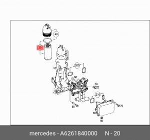 Фильтр масляный MERCEDES V (W447) OE A 626 184 00 00 MERCEDES BENZ