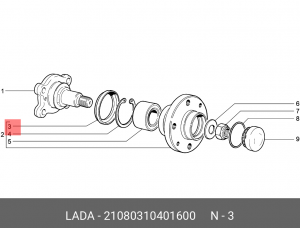 Кольцо ВАЗ-2108 ступицы задней грязезащитное АвтоВАЗ 21080-3104016-00 LADA VAZ