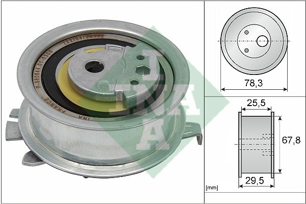 Ролик натяжной ГРМ VW AMAROK, CADDY III, CRAFTER 2.0TDI 531082510 531 0825 10 INA