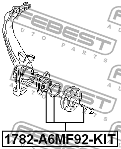 Ступица передняя комплект 1782-A6MF92-KIT FEBEST