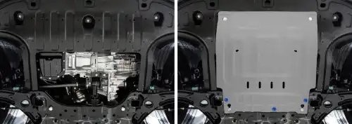 защита картера и КПП!алюминий 3 мм\Hyundai Creta II 1.6, 2.0 FWD 21> 333.2392.1 RIVAL