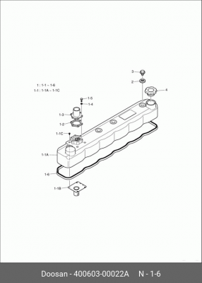 400603-00022A Прокладка клап. крышки 65.03905-0002B 40060300022A DOOSAN