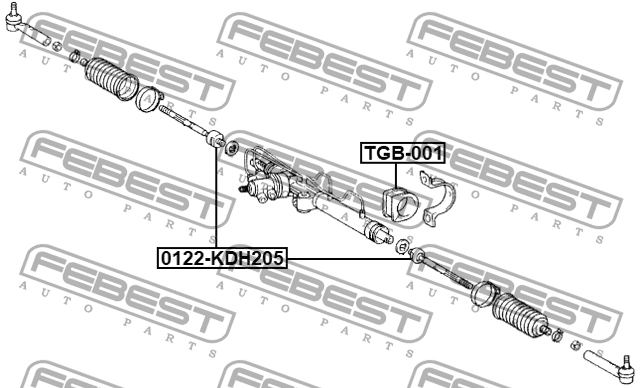Тяга рулевая TOYOTA HIACE 2004-2013 0122-KDH205 0122KDH205 FEBEST
