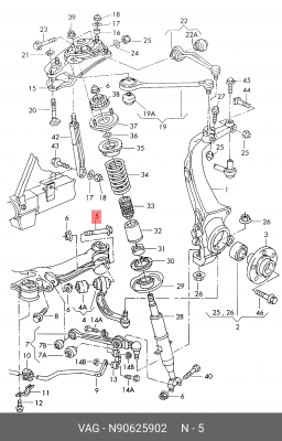 болт с шестигранной головкой! 12X1.5X120X80\ Audi A4/A6/A8, VW Passat B5 96> N 906 259 02 VAG