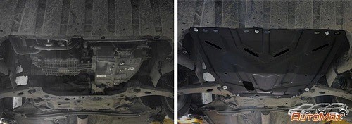 защита картера+КПП! +комплект крепежа, сталь\ Ford Focus/С-Max/Grand C-Max /Kuga AM.1850.2 AUTO MAX