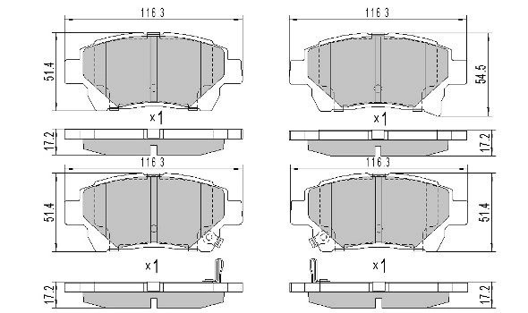 колодки дисковые передние!\ Toyota Yaris 1.0i-1.5i/1.4D 99>/Celica 1.8i WT-i 99> FBP1604 FREMAX