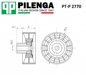 Ролик приводного ремня TRANSIT PT-P2770 PTP2770 PILENGA