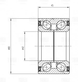 Подшипник ступицы Mazda 3 (03-) без ABS перед. (CS 1801) CS 1801 TRIALLI