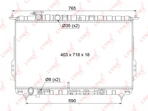 радиатор системы охлаждения! АКПП\ Hyundai Sonata 2.0/2.4/2.5 98> RB1068 LYNXAUTO