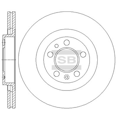 Диск тормозной VW Bora (99-05) AUDI A3 (96-03) передний (1шт.) SANGSIN SD5403 SANGSIN
