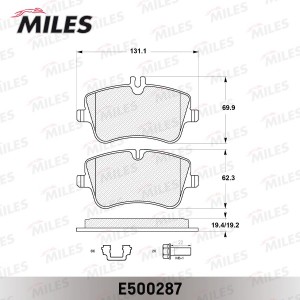 Колодки тормозные передние (Смесь CERAMIC серия PRO) MERCEDES W203/209 00- (TRW  E500287 MILES