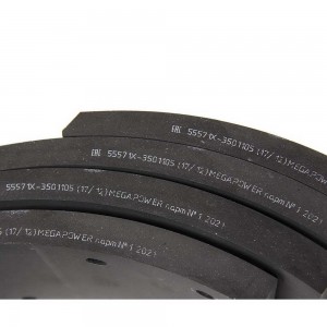 Накладка тормозной колодки УРАЛ-55571Х сверленая расточенная комплект 8шт. с зак 35033013 MEGA POWER