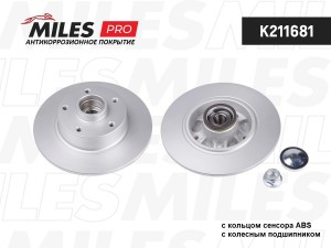 Диск тормозной (серия PRO с антикоррозионным покрытием) RENAULT MEGANE III/FLUEN K211681 MILES