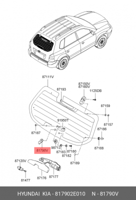 Заглушка отверстия багажника 81790-2E010 817902E010 HYUNDAI KIA
