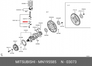 Вкладыши шатунные ASX MITSUBISHI MN195585 MN195585 MITSUBISHI