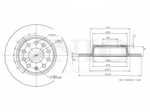 Диск тормозной задний BRD-20043 UNIO
