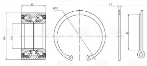 Подшипник ступицы для а/м Kia Cee'd (06-)/Cerato (09-)/Soul (09-) перед. (кмпл.) CS0870 TRIALLI