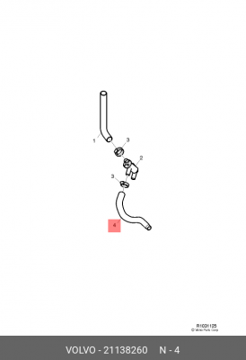 патрубок отопителя! (р)\ VOLVO FH 08> 21138260 VOLVO