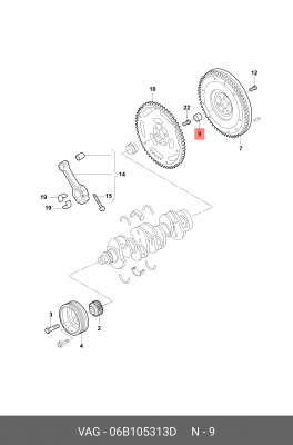 VW GOLF VI (2009>) 06B 105 313 D VAG