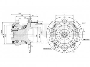 Ступица задняя (с ABS) HUB-20143 UNIO