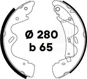 Колодки тормозные барабанные задние 280x65 (с 1999 г) GF 4514 TRIALLI