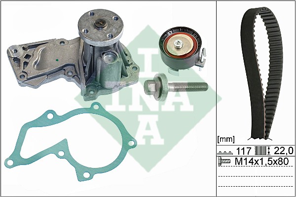 Комплект ГРМ с насосом FORD FOCUS III, VOLVO S60 II, S80 II 530060530 530 0605 30 INA