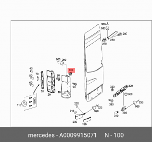 Клипса MERCEDES C (W202) крепления фонаря заднего OE A 000 991 50 71 MERCEDES BENZ
