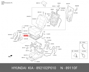 892102P010 Каркас подушки сиденья 892102P010 HYUNDAI