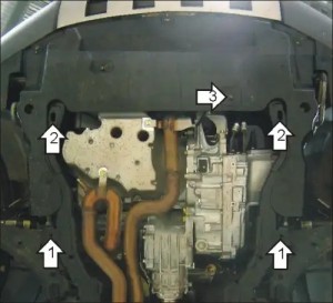 Защита картера и КПП 2 мм для Opel Antara/Captiva V2.4 06-11 03014 03014 MOTODOR