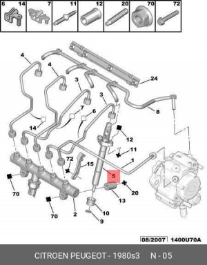ДЕРЖ ФОРСУН NE 1980 S3 CITROEN PEUGEOT