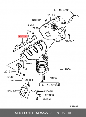 Прокладка выпускного коллектора MR552763 MR552763 MITSUBISHI