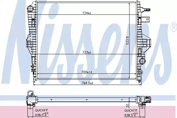 радиатор системы охлаждения!\ Porsche Cayenne, VW Touareg 3.0/3.6i/TDi 10> 65297 NISSENS