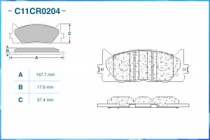 Тормозные колодки передние Low Metallic C11CR0204 C11CR0204 CWORKS