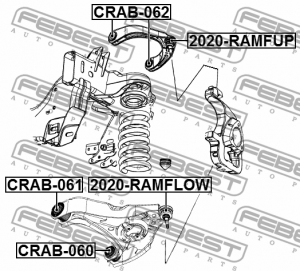 Сайлентблок переднего нижнего рычага CRAB061 FEBEST