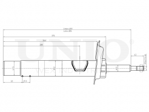 Амортизатор газовый передней подвески левый SAB-10092 UNIO