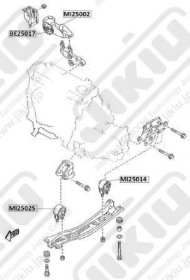 Опора двигателя  MAZDA Demio DW3 Jan 96 Jan 2 MI25025 MI25025 JIKIU