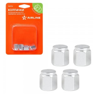 Колпачки на шинный вентиль K-3, серебряные, металл, 4 шт. (AVC16) AVC16 AIRLINE