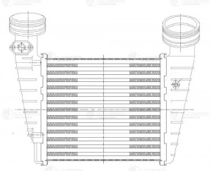 Радиатор интеркулера (ОНВ) для а/м VW Passat B5 (01-)/Skoda Superb (02-) 1.8T  L LRIC 1804 LUZAR