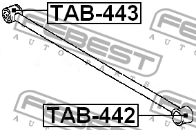 Сайлентблок задней продольной тяги TAB-443 FEBEST