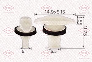 КРЕПЛЕНИЕ УПЛОТНИТЕЛЬНОЙ РЕЗИНКИ MAZDA 121/ 323/ 626/ MPV / RX-8 TJB1051 TATSUMI