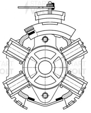 Узел щеточный стартера для а/м VAG Touareg (02-)/Q7 (06-)/Cayenne (03-) 3.2i/3.6 VBS 1834 START VOLT